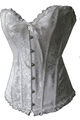 Corsage Korsett Hochzeit creme weiss Standesamt Brokat grosse Größe