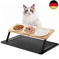 Lannvan Katzennapf Erhöht - 3er Set Futternapf Katze aus Keramik - 15° gekippte 