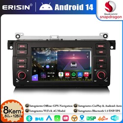 Android 14 Qualcomm 128GB 8-Kern DAB Autoradio für BMW 3er M3 E46 Rover 75 MG ZT
