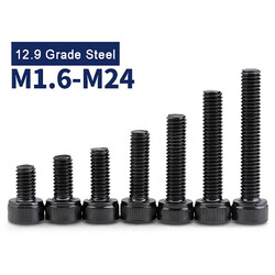 M1.4M1.6M2M2.5M3M4M5M6 Zylinderkopfschrauben Innensechskant DIN 912 12.9 Stahl