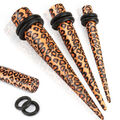 Dehnstab Acryl - Expander Taper Dehnstift  Plug SET Piercing Ohr Leopard Leo #70