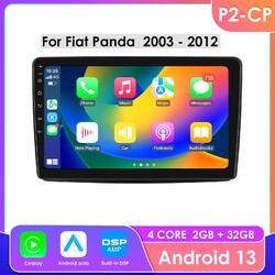 Für Fiat Panda 2003-2012 Apple CarPlay Android 13 Autoradio GPS Navi WiFi BT SWC