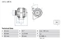 Lichtmaschine Generator für Volvo S80 I S60 S40 Xc90 V70 95-04 Bosch 0986042840