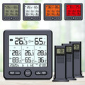 Wetterstation Thermometer mit 1-3 Außensensor LCD Innen Außen Thermometer