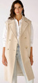 Oui Weste mit Reverskragen | Longweste | Ecru melange | Beige Gr. 42 OVP 249,95€