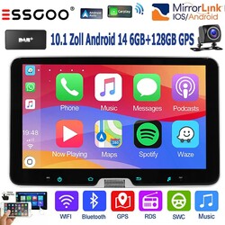 Android 14 KAM DAB 6+128G Carplay Autoradio 4G 360° Drehbar Bildschirm 8-Kern BT