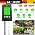 LCD Bodenmessgerät 6-in-1 PH Wert Boden Bodentester Feuchtigkeit Lichtmesser NEU