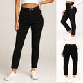 Chino Hose Damen elegant Taschen Stoffhose  Stretch-hose Gürtel 36 38 40 42 44