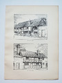 Beispiele für Hütten in Wonersh, Surrey - antiker Teller - 1889