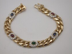 feines Brillant /  Farbstein Armband - Juwelierware Gold 750