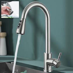 Küchenarmatur Ausziehbar Brause Edelstahl 360° Wasserhahn Küche Mischbatterie