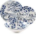 Excelsa Zen Tafelservice 18 Teile Weiße und Blaue Keramik Teller 02B1011A