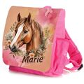 Kindergartenrucksack mit Name personalisiert Pferd Mädchen pink rosa Kita Tasche
