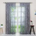 Gardinen mit Ösen/Schlaufen/Kräuselband Vorhang Voile Dekoschals Transparent A-2