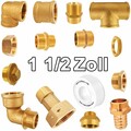 1 1/2 Zoll Messing Fitting alle Sorten Gewindefitting Schraubfitting Fittings