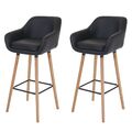 B-Ware 2er-Set Barhocker Vaasa T381, Barstuhl Tresenhocker, Kunstleder, schwarz