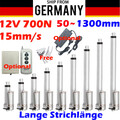 12V 700N 50-1300mm Hub Linearantrieb Elektrisch Linear Actuator Motor Fast IP54