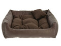 Hundebett Kunstleder Hundekissen Hundesofa Katzenbett Hundekorb Dunkelbraun80x65