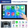 2 DIN Carplay 7 Zoll Bildschirm Autoradio Bluetooth Wired Android Auto 1080P SWC