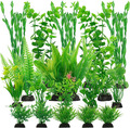 18 Stück Aquarium Pflanzen Deko, Künstliche Aquariumpflanzen Set, Plastikpflanze