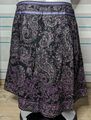 Esprit - Satin Rock A-Linie schwarz lila perlen Paisley Gr. 42