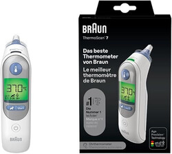 Braun ThermoScan 7 Ohrthermometer | Age Precision Technologie | Farbcodiertes