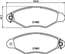HELLA PAGID Bremsbelagsatz Scheibenbremse 8DB 355 012-711 für FC0 RENAULT KANGOO