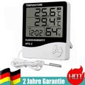 Digital Wetterstation Hygrometer mit Außensensor LCD Innen Außen Thermometer DE