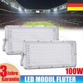 2X 100W LED Fluter Modul Flutlicht Außen Strahler Scheinwerfer IP65 Kaltweiß DE