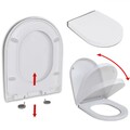 Toilettendeckel WC Sitz Toilettensitz Absenkautomatik Quick-Release Schwarz/Weiß