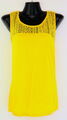 Top mit Häkelspitze Gr. 36/38 Gelb Damentop Shirt Hemd Bluse Tunika Oberteil Neu