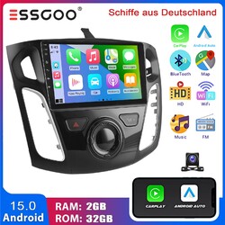 2+32G Android 15 Autoradio CarPlay GPS Navi BT Für Ford Focus MK3 2011-2018 KAM+