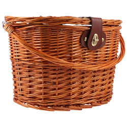 Wicker Front Lenker Fahrradkorb Front Box mit Deckel und Griff ( )