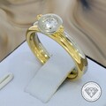 Wert 3.370,- Bicolor Solitär Brillant Ring 585 / 14 KT Gold Gr. 53 XXYY