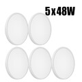 5X 48W LED Deckenleuchte Dimmbar Panel ultraflach Rund Deckenlampe Wohnzimmer DE
