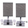 2er Set Tischlampe mit 2 USB-Ladefunktion Touch Dimmbar Nachttischlampe Moderne