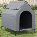 Hundehütte Hundehaus Hundehöhle Hundebett Anthrazit Oxford-Gewebe Stahl vidaXL