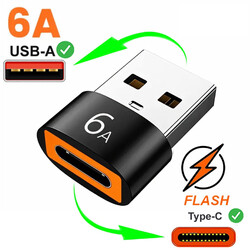 USB A auf USB C Adapter 6A Ladeadapter Datenübertragung Stecker Konverter OTG