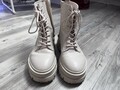 Stradivarius Damen Stiefeletten Boots Beige Gr. 35