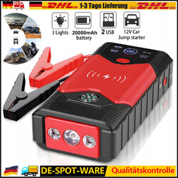 20000mAh Auto KFZ Starthilfe Jump Starter 12V Ladegerät Booster Power Bank PKW