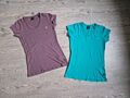2x G-Star Eyben Slim T-Shirt Gr. M grün & lila V-Ausschnitt kurzärmlig Basic Top