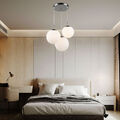 Hängelampe Pendelleuchte Wohnzimmerlampe Glaskugel 3 Flammig silber D 52 cm LED