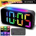 Digital Wecker,USB Wecker mit Licht,RGB Bunter LED Digital Wecker Einschlaftimer