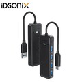 USB 3.0 Hub4 7 Port Splitter Adapter Multiport Verteiler für PC Laptop Schwarz