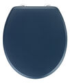 WENKO WC Sitz MDF Toilettensitz Klobrille Oval Edelstahl Befestigung Dunkelblau