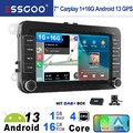 Carplay Autoradio Android 13 GPS RDS DAB+ KAM Für VW GOLF 5 6 Polo Touran Passat