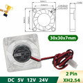 DC Bürstenlose Miniatur Lüfter 30x30x7mm Transparent LED Gehäuselüfter 5/12/24V