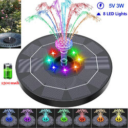 Solarpumpe 3W 8 LED Solar Teichpumpe mit Akku Garten Springbrunnen Wasserspiel