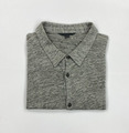 Herren hellgrau & grau John Varvatos Shirt klein S Leinen kurzärmelig A*