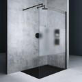 Duschwand für Dusche Schwarz Duschabtrennung Walk in Duschkabine ESG 8/10mm Nano